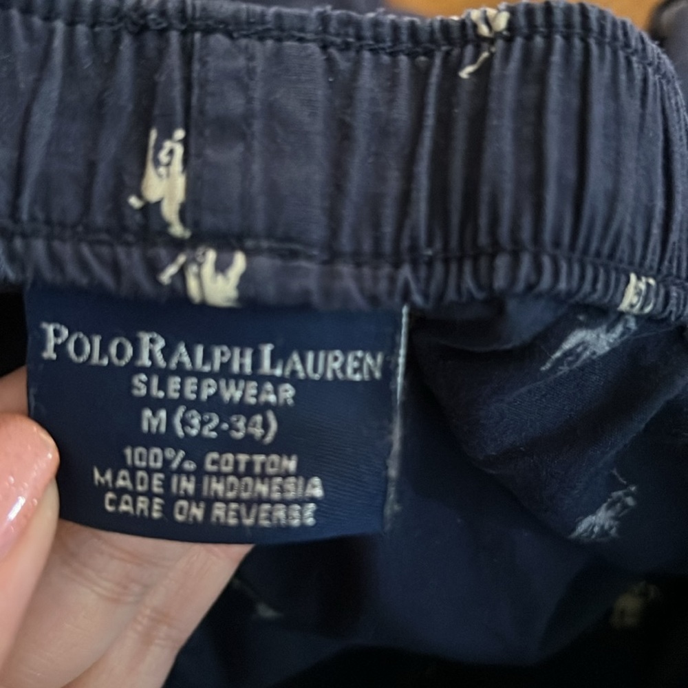 polo ralph lauren navy sleep pants size: M but its stretched real fit: XL - Picture 4 of 6